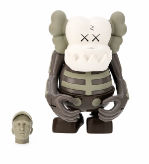 KAWS × Bounty Hunter “Skull Kun” — Brown with Grey KAWS Head